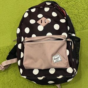 Herschel Heritage Pink and Black Polka Dot Backpack - 15L